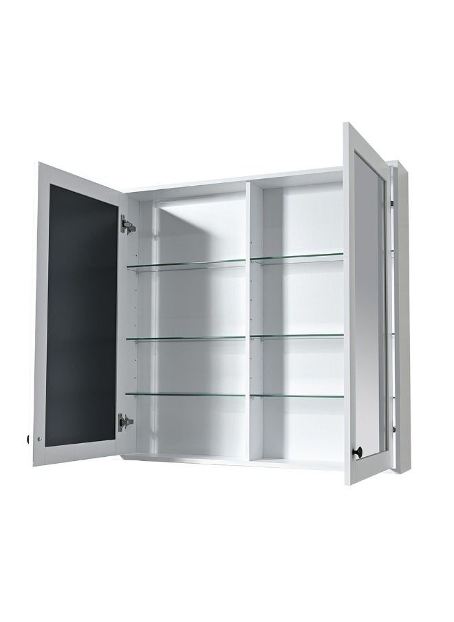 DANUBE HOME Milano Plus Miro LED Mirror Cabinet â€“ Wall Mounted Bathroom Mirror with Storage Shelves, Soft-Close Doors, Anti-Rust, Space-Saving Modern Design for Home L 100 X W 95 X H 16 Cm  - Image 2