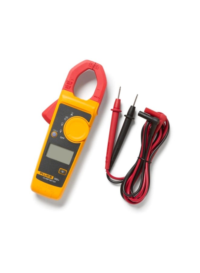 Fluke 302+ Digital Clamp Meter, 30mm Jaw, Measures AC Current to 400A, Measures AC/DC Voltage to 600V, Resistance, Continuity, and Capacitance Measurements, Includes 2 Year Warranty - Image 2