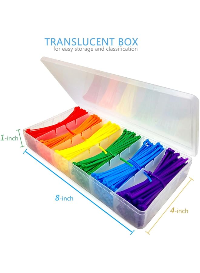 erorex 4 Inch Multi Purpose Cable Ties 600 Piece Assorted Colored - Image 3