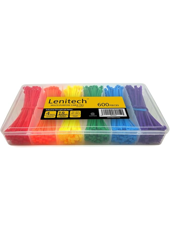 erorex 4 Inch Multi Purpose Cable Ties 600 Piece Assorted Colored - Image 5