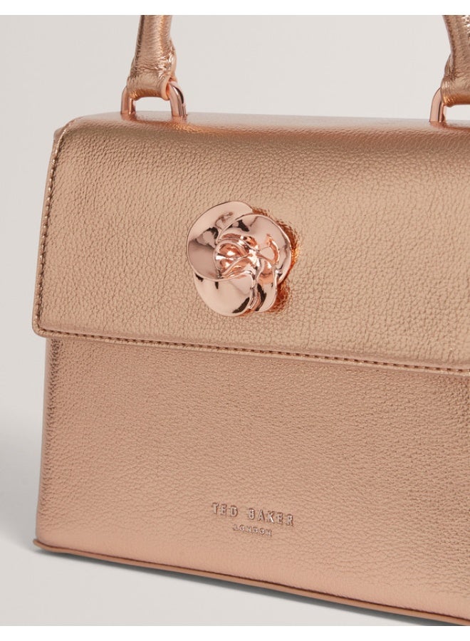 Ted Baker Rose Detail Mini Metallic Top Handle Bag - Image 3