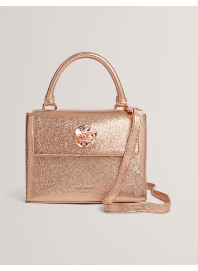 Ted Baker Rose Detail Mini Metallic Top Handle Bag - Image 1