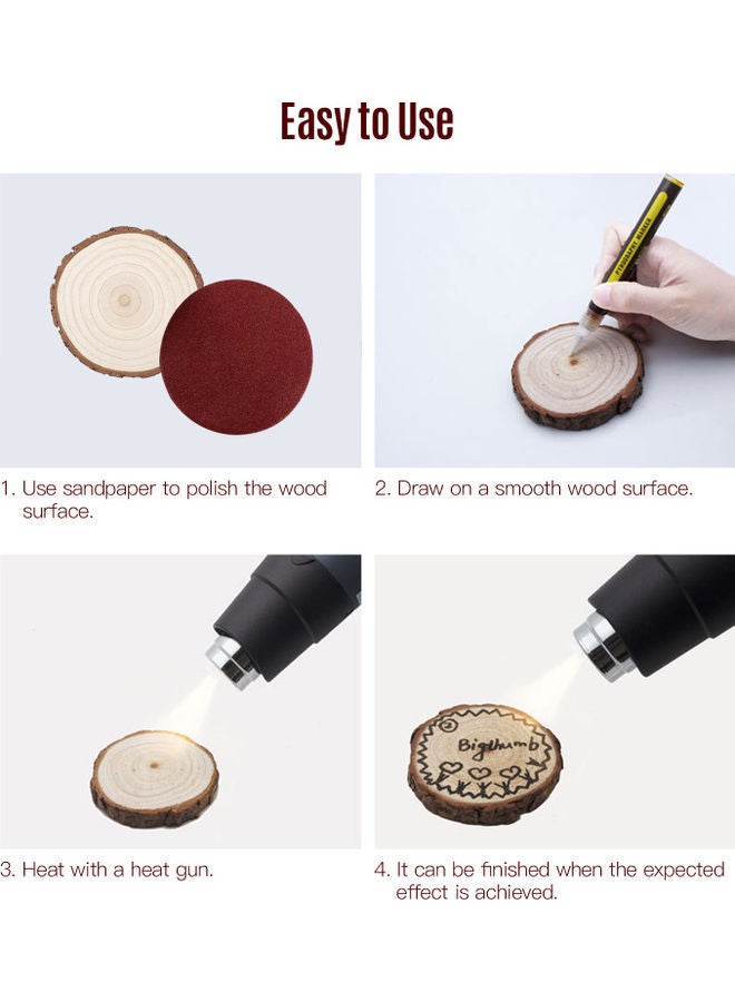 نيبمينينت قلم ماركر بايروغرافي مع قفازات مضادة للماء و4 شرائح خشبية متعدد الألوان - Image 2