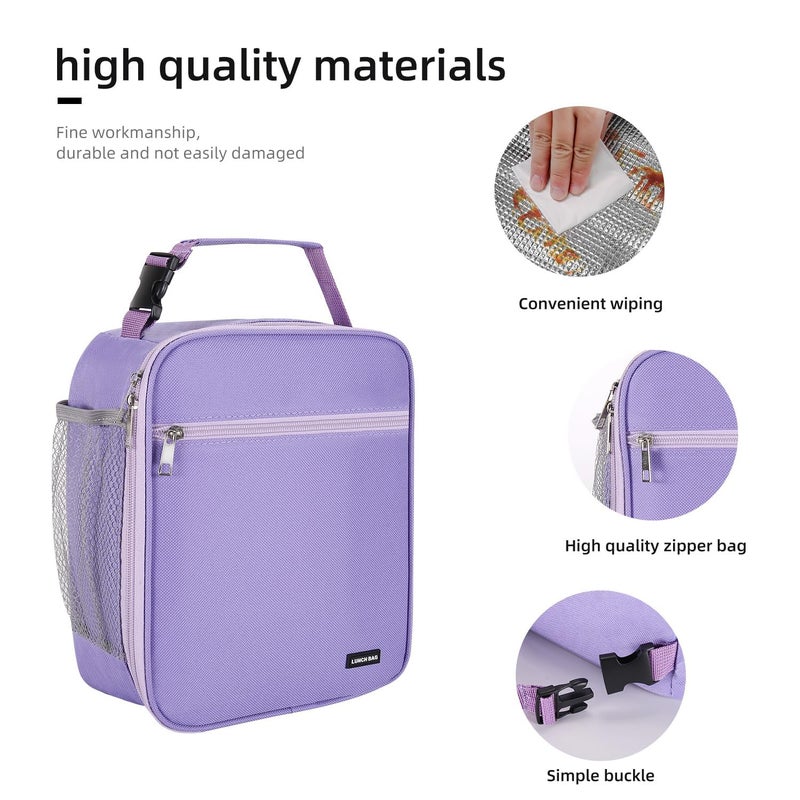 Lovoeo Lunch box Lunch bag for men women Insulated Lunchbox Lunch bags for Work Picnic Travel (Purple) - Image 3