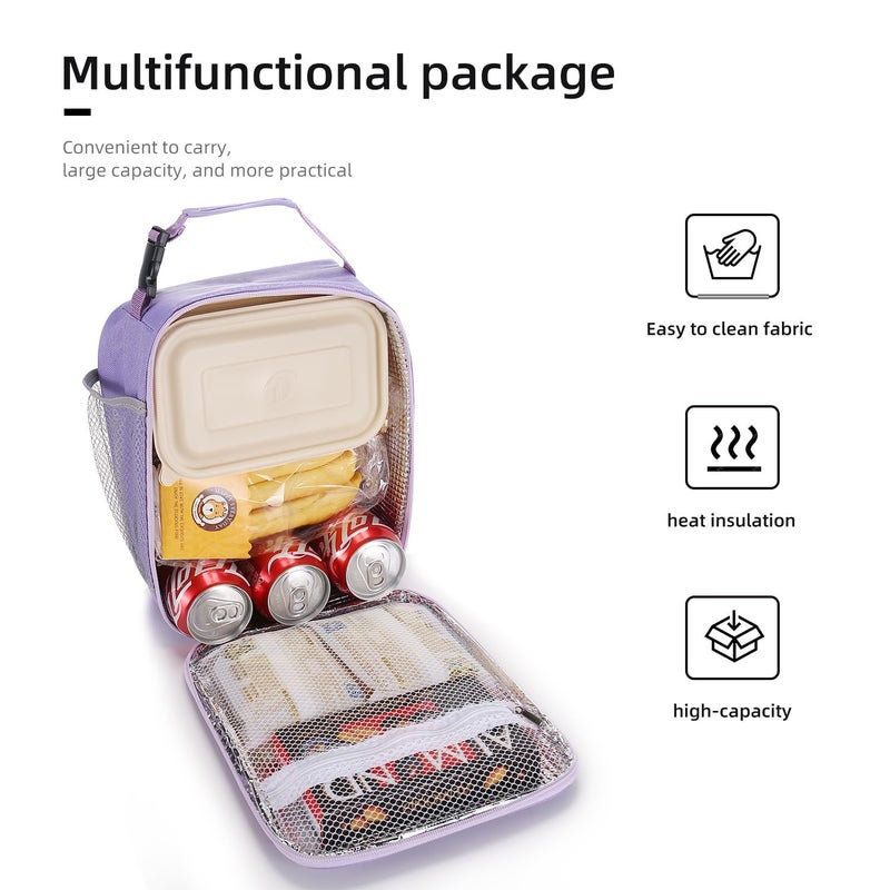 Lovoeo Lunch box Lunch bag for men women Insulated Lunchbox Lunch bags for Work Picnic Travel (Purple) - Image 4