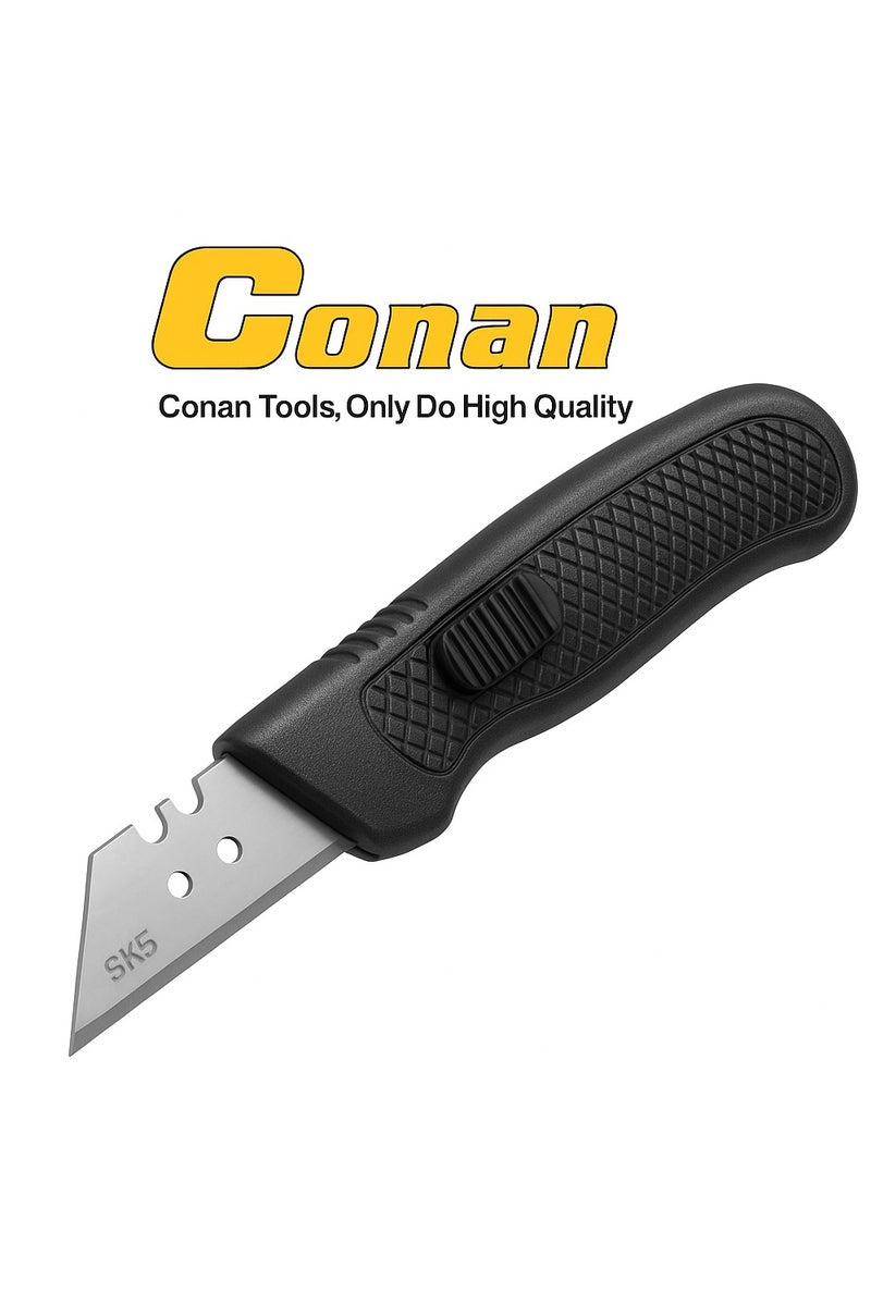 Conan 4 Packs × 10 Pieces – Conan Utility Knife Replacement Blades – Model COKB510 – Premium SK5 Carbon Steel, Ultra-Sharp – Standard Fit for Most Utility Knives – With Plastic Storage Cases  - Image 3