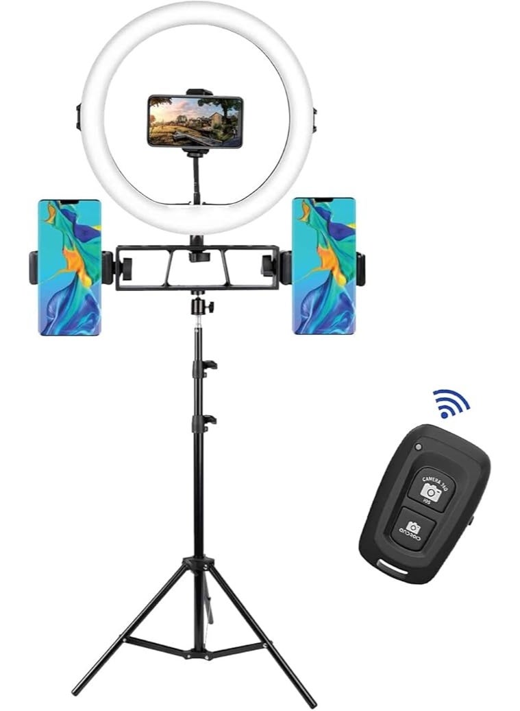 RL-221 10-Inch LED Ring Light with Tripod Stand & Bluetooth Remote – Dimmable 3 Color Modes for Mobile Phones & Cameras – Ideal for Video, Makeup & Streaming  - Image 1