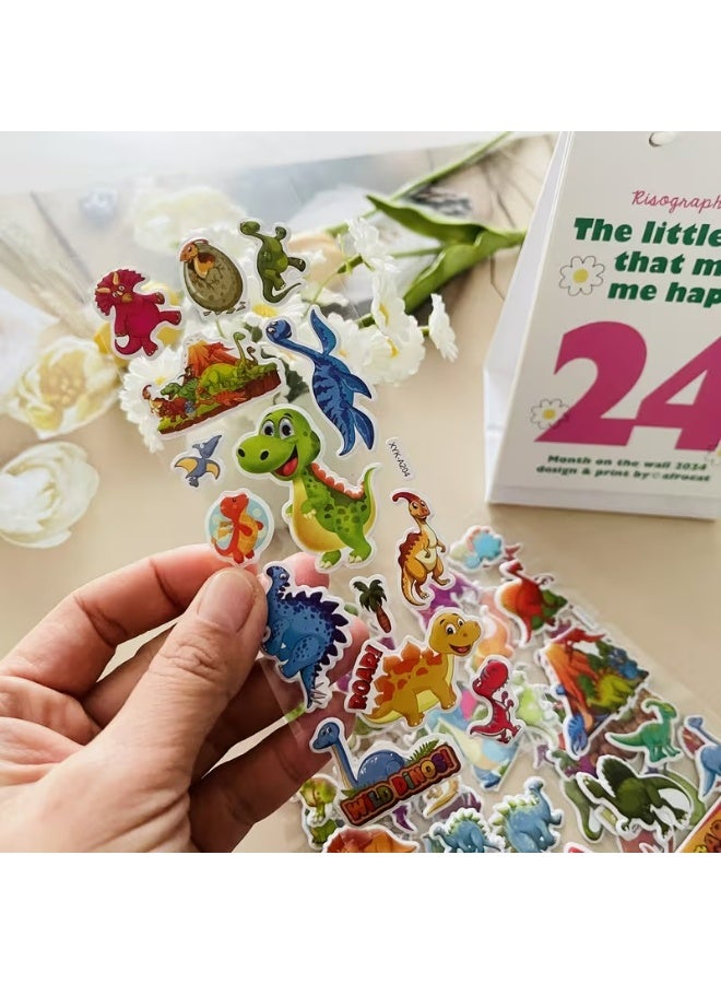 Kandid 8 Sheets Cartoon Dinosaur Stickers – T-Rex, Pterodactyl & Triceratops Decals for Luggage & Skateboards (Dinosaur) - Image 2