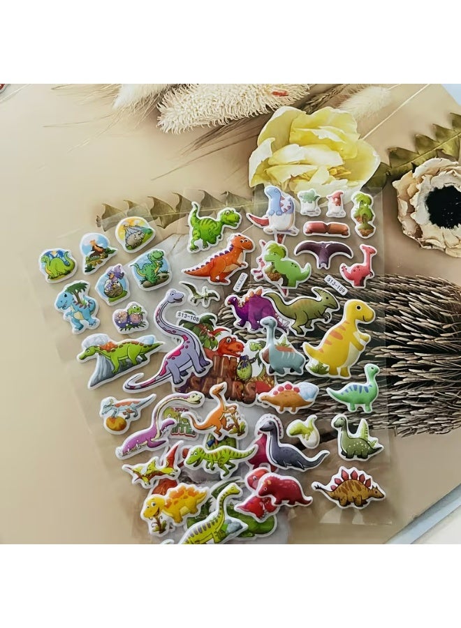 Kandid 8 Sheets Cartoon Dinosaur Stickers – T-Rex, Pterodactyl & Triceratops Decals for Luggage & Skateboards (Dinosaur) - Image 5