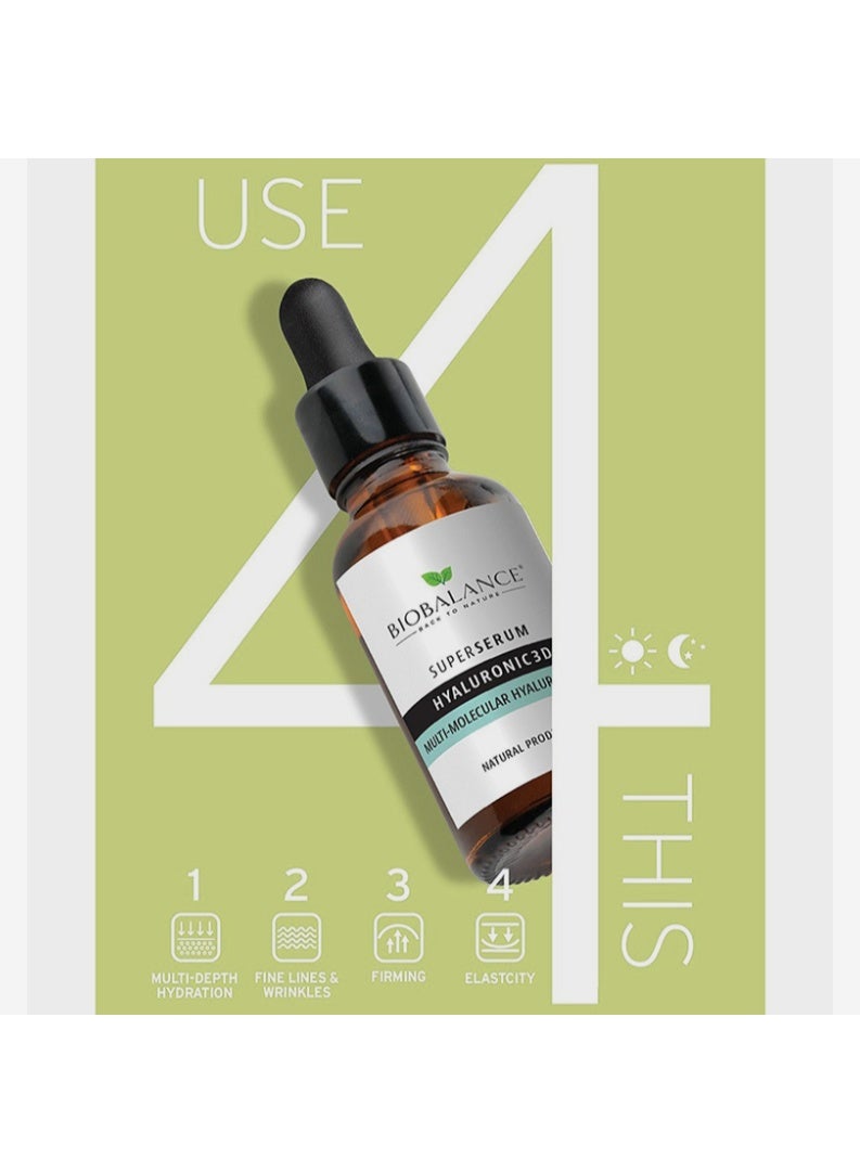بايو بالانس سيروم بيوبالانس سوبر هيالورونيك ثلاثي الأبعاد 1% 30 مل - سيروم مرطب للوجه بحمض الهيالورونيك متعدد الجزيئات - Image 5