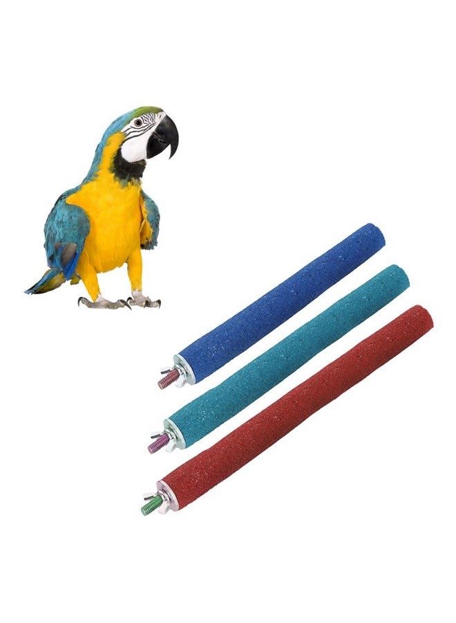 سايج سكوير مجموعة مجاثم من 4 و8 و10 بوصات من الخشب الطبيعي والرمل الخشن | تمرين، طحن الأظافر، حامل ألعاب، تدريب، ملحقات القفص | العصافير، الببغاوات، البادجي، الكوكتيل (عبوة من 3 قطع) - Image 1