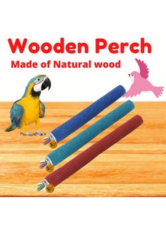 Sage Square Perch Combo Of 4, 8 & 10 Inches Natural Wood Rough Sand Perches | Exercise, Grinding Nail, Playstand, Training, Cage Accessories |Finches, Parrot, Budgies, Cockatiels (Pack Of 3)  - Image 3