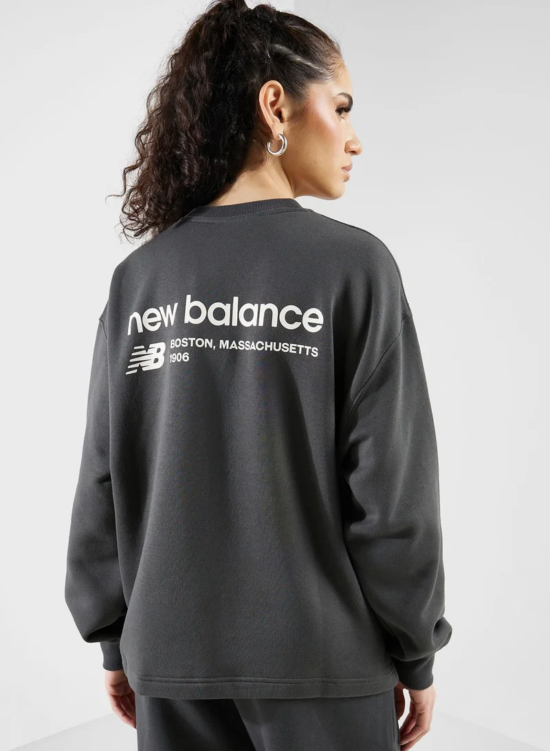 New Balance Linear Heritage Brushed Back Fleece Sweatshirt