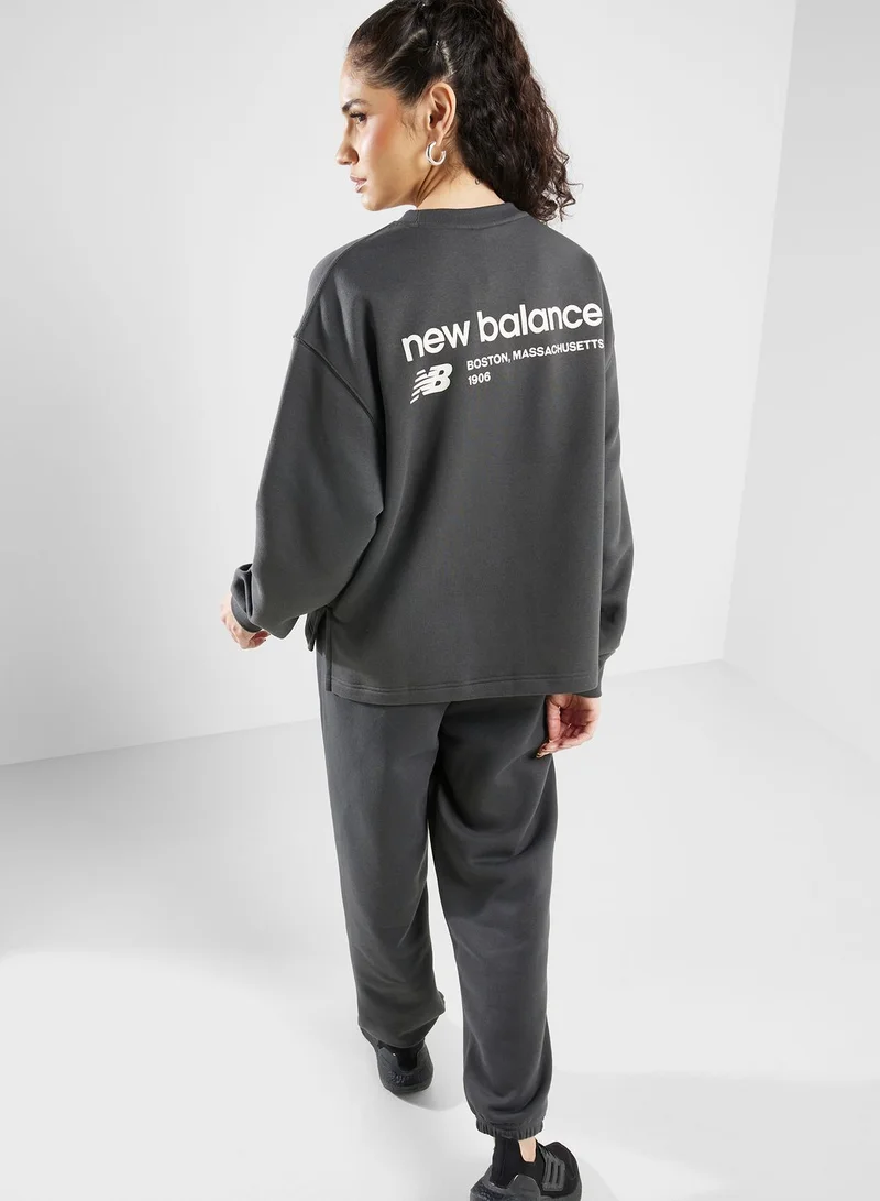 New Balance Linear Heritage Brushed Back Fleece Sweatshirt