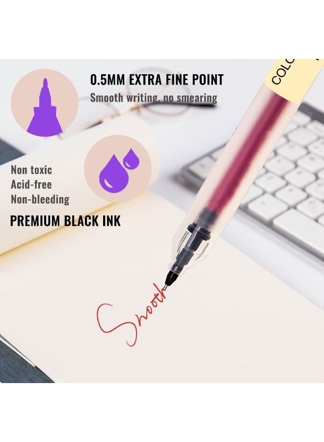 NIIMBOT 24 Colors Gel Pens, Ball Point Pens Fine Point Colors Pens, 0.5 mm Ink Pen, Note Taking Pens for Japanese Korean Office School Stationery Supplies (24 Colors) - Image 2