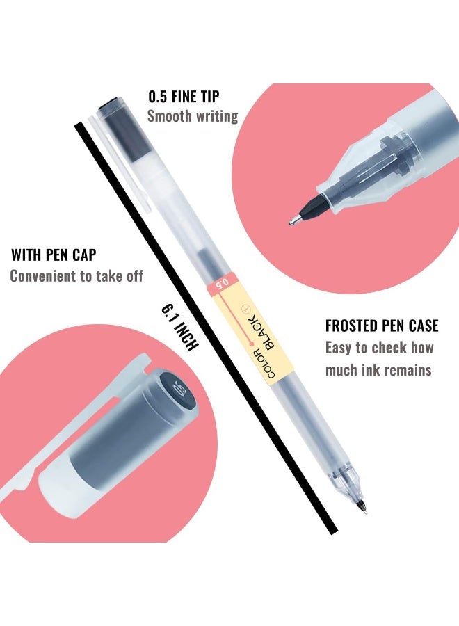 NIIMBOT 24 Colors Gel Pens, Ball Point Pens Fine Point Colors Pens, 0.5 mm Ink Pen, Note Taking Pens for Japanese Korean Office School Stationery Supplies (24 Colors) - Image 3