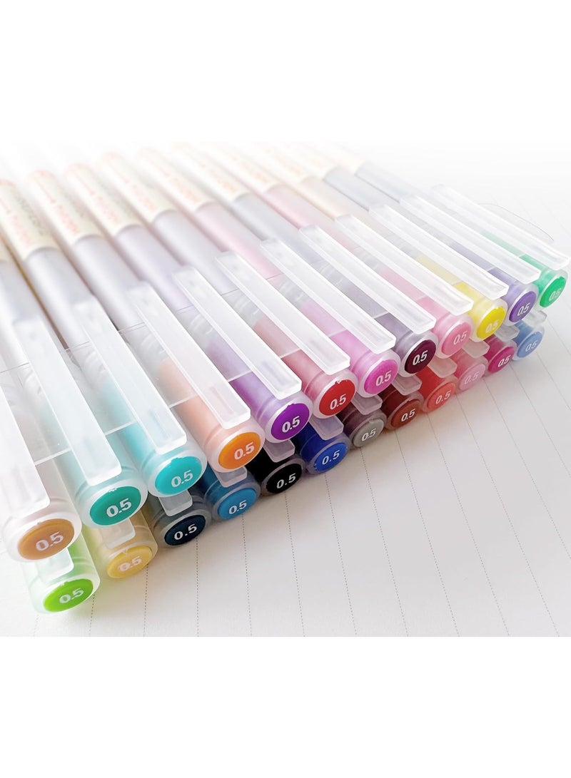NIIMBOT 24 Colors Gel Pens, Ball Point Pens Fine Point Colors Pens, 0.5 mm Ink Pen, Note Taking Pens for Japanese Korean Office School Stationery Supplies (24 Colors) - Image 5