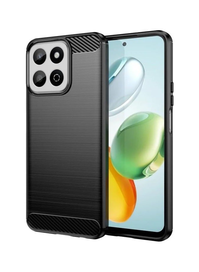 Case Compatible with Honor X7c Case Carbon Fiber Brushed TPU Shock-Absorption Silicone Anti-Scratch Shockproof Protective Cover - Image 1