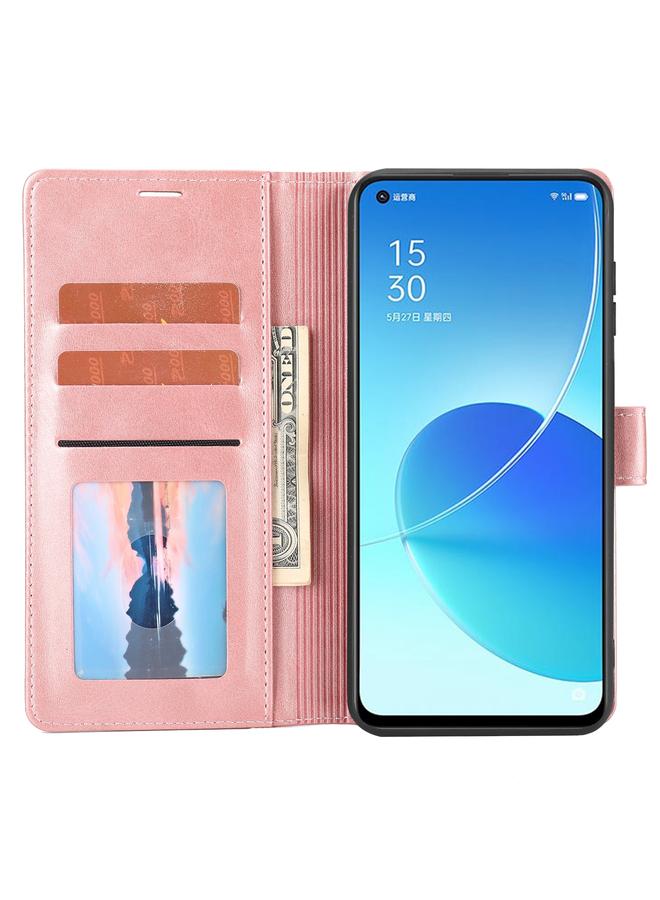 اس-توب جراب هاتف OPPO Reno6 Pro الكلاسيكي المصنوع من الجلد القابل للطي - Image 4