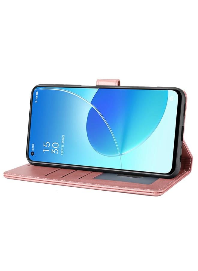 اس-توب جراب هاتف OPPO Reno6 Pro الكلاسيكي المصنوع من الجلد القابل للطي - Image 5