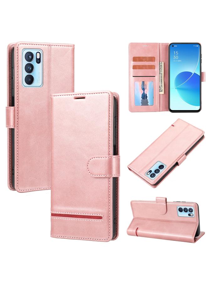 اس-توب جراب هاتف OPPO Reno6 Pro الكلاسيكي المصنوع من الجلد القابل للطي - Image 1