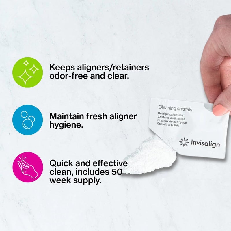 INVISALIGN بلورات تنظيف إنفزلاين للموصلات الشفافة والاحتفاظ، (50 عبوة) - Image 2