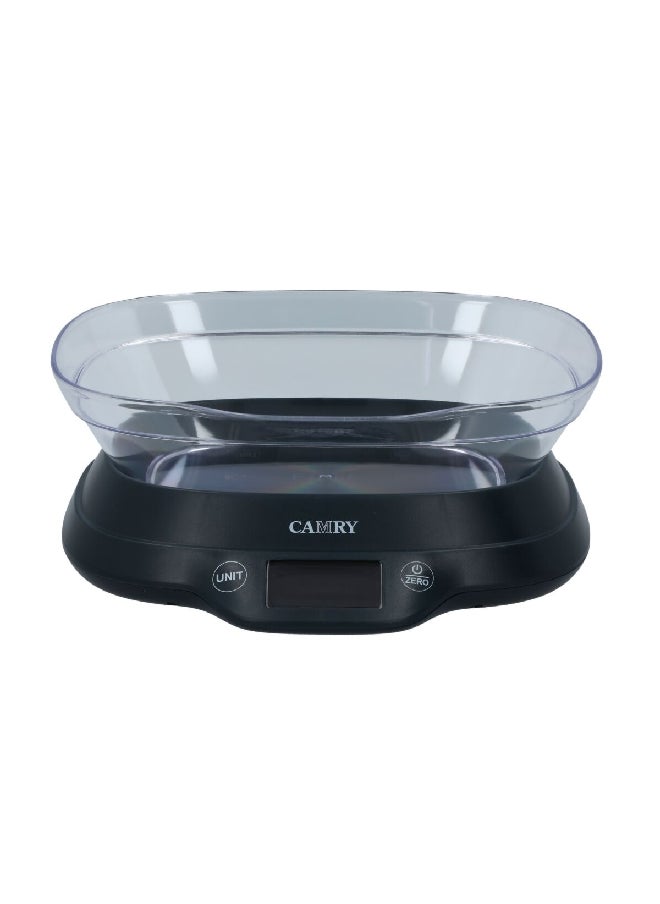 CAMRY - Automatic Shut Off Electronic Digital Display Kitchen Scale Black and Clear 5kg EK2160H - Image 1