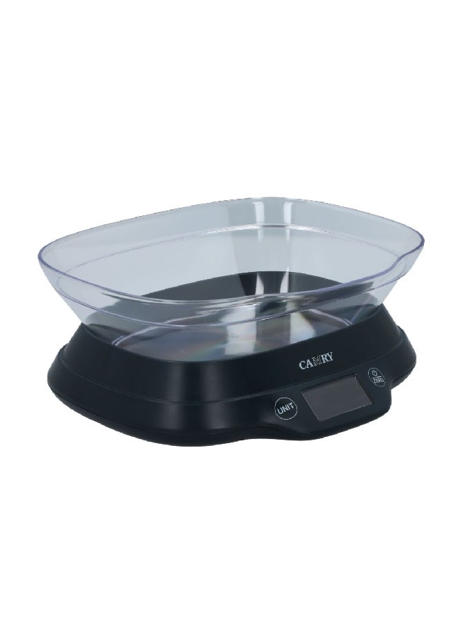 CAMRY - Automatic Shut Off Electronic Digital Display Kitchen Scale Black and Clear 5kg EK2160H - Image 1