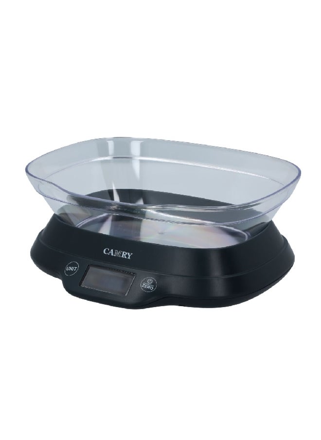 CAMRY - Automatic Shut Off Electronic Digital Display Kitchen Scale Black and Clear 5kg EK2160H - Image 1