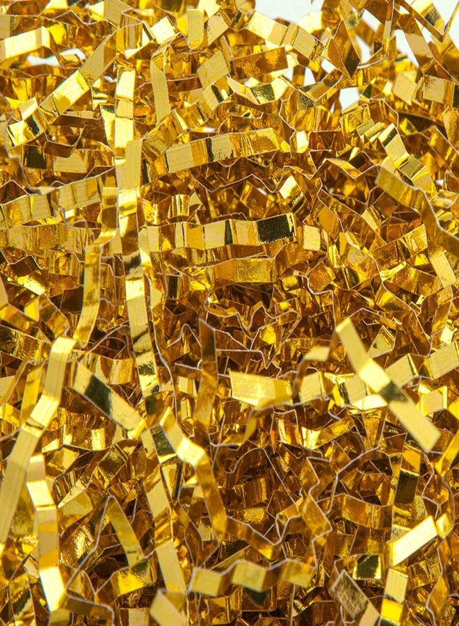 Caleihd Crinkle Cut Paper Shred Filler 1LB Shredded Paper for Gift Box Baskets Wrapping and Filling (Gold) - Image 1