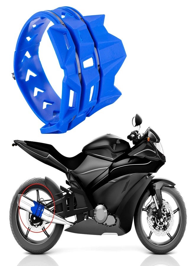 PRO CAKEN Motorcycle Universal Exhaust Silencer Guard Protector Dirt Bike Compatible with Cable Ties-blue - Image 1
