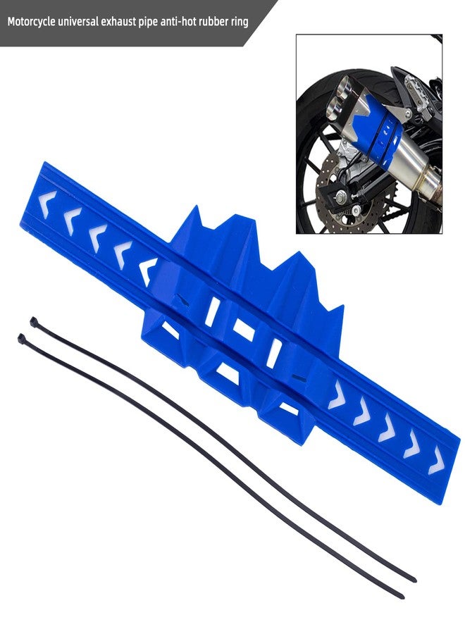 PRO CAKEN Motorcycle Universal Exhaust Silencer Guard Protector Dirt Bike Compatible with Cable Ties-blue - Image 2