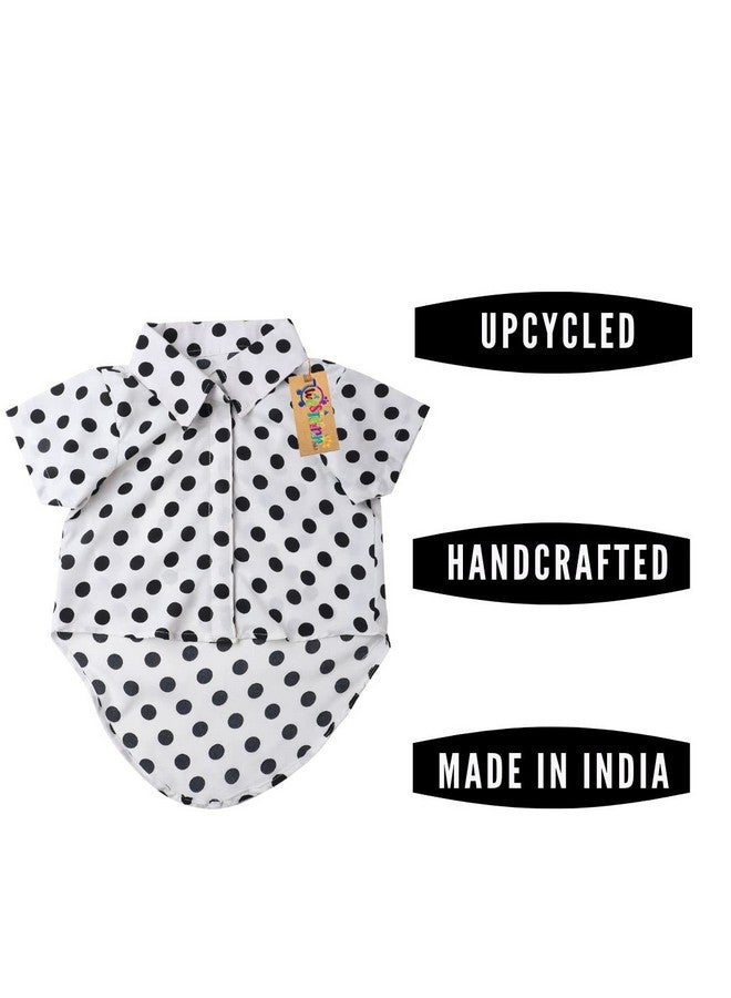 ويستيرن إرا قميص كلاب أساسي قابل للتنفس مطبوع عليه قطن، قميص فائق النعومة، قميص خفيف الوزن رقيق لطيف لحيواناتك الأليفة، ملابس كلاب مريحة للغاية (أبيض بولكا) (متوسط - 18 بوصة) - Image 3