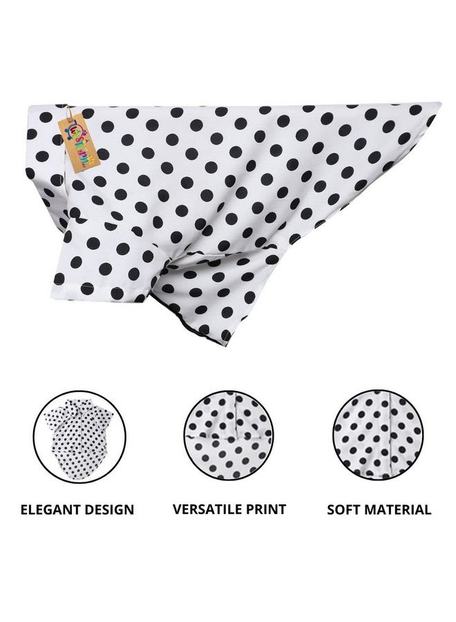 ويستيرن إرا قميص كلاب أساسي قابل للتنفس مطبوع عليه قطن، قميص فائق النعومة، قميص خفيف الوزن رقيق لطيف لحيواناتك الأليفة، ملابس كلاب مريحة للغاية (أبيض بولكا) (متوسط - 18 بوصة) - Image 2