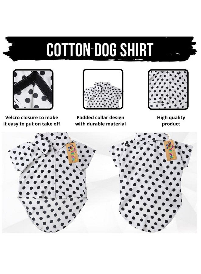 ويستيرن إرا قميص كلاب أساسي قابل للتنفس مطبوع عليه قطن، قميص فائق النعومة، قميص خفيف الوزن رقيق لطيف لحيواناتك الأليفة، ملابس كلاب مريحة للغاية (أبيض بولكا) (متوسط - 18 بوصة) - Image 4