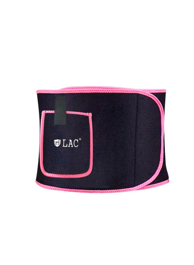 Lac Sports Waist Belt, Self-heating Back Support, Waist Trimmer, Abdominal Binder, Fitness Waist Belt, Pink And Black - Image 2