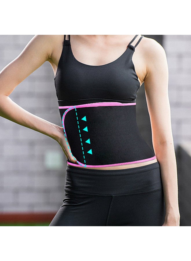 Lac Sports Waist Belt, Self-heating Back Support, Waist Trimmer, Abdominal Binder, Fitness Waist Belt, Pink And Black - Image 4
