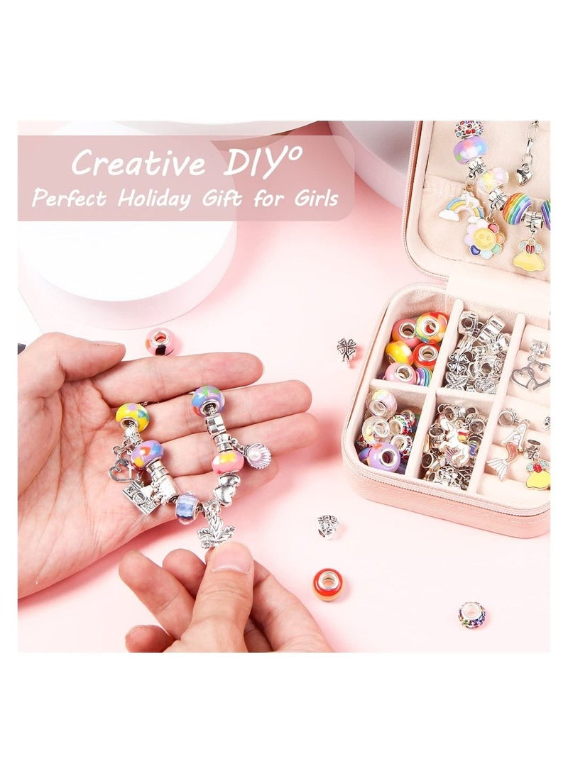 Y&D Charm Bracelet Making Kit Girls Beads for Jewelry Kit, Unicorns Arts Crafts Gifts Set Teen Age 5 6 7 8-12, with a Portable Organizer Box  - Image 5