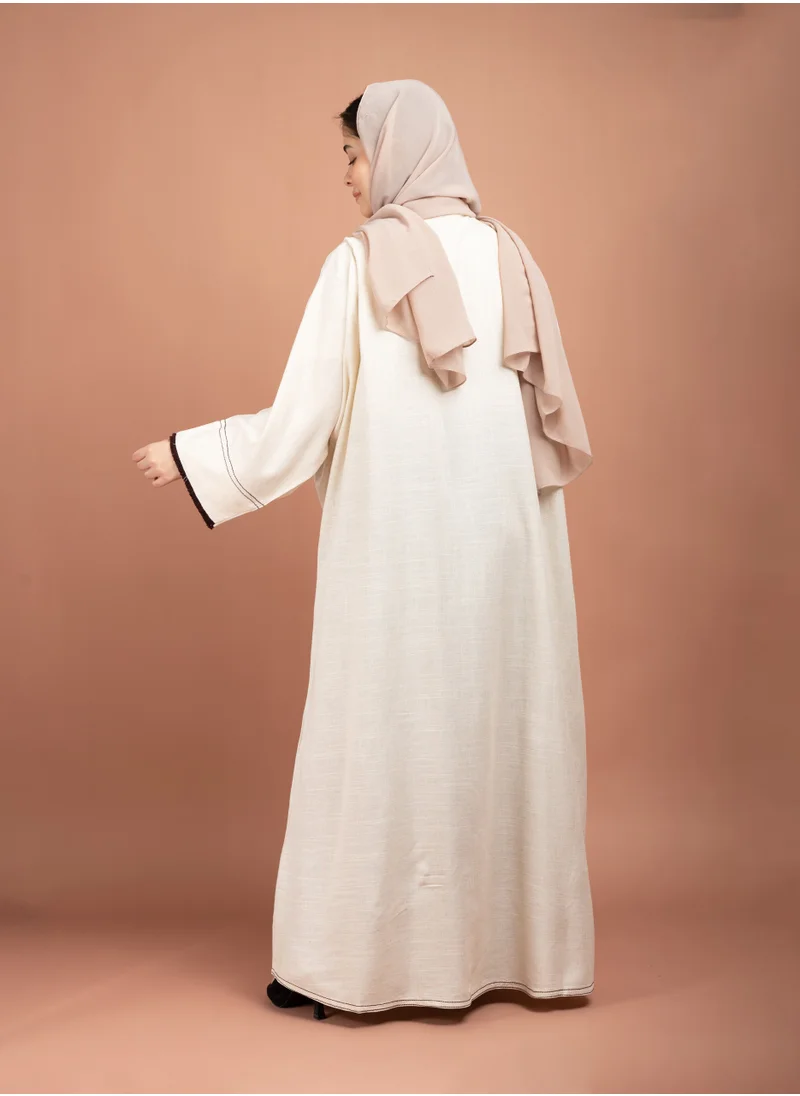 اكسا عباية اماراتية لينين كريمي AIK5058