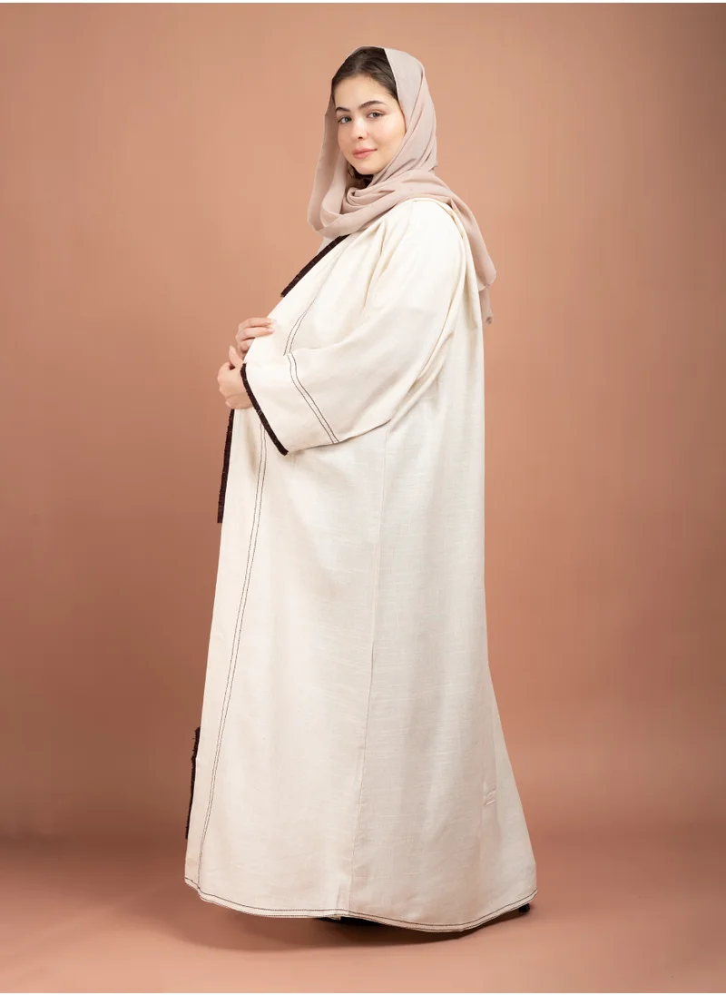 اكسا عباية اماراتية لينين كريمي AIK5058
