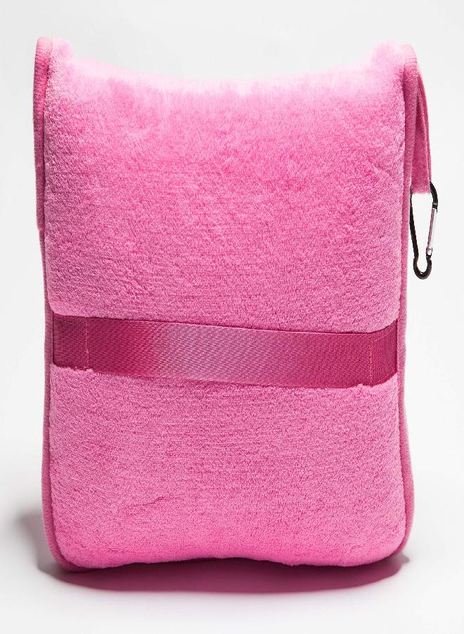 BlueHills BlueHills Premium Soft Travel Blanket Pillow Airplane Blanket Packed in Soft Bag Pillowcase with Hand Luggage Belt and Backpack Clip, Compact Pack Large Blanket for Any Travel (Pink T004) - Image 2