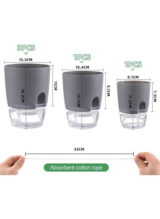 Garlo 15/10.5/8cm Self Watering Planter Pots, 5 Pack African Violet Pots for Indoor Outdoor Windowsill Gardens, Self Aerating, High Drainage, Deep Reservoir.  - Image 4