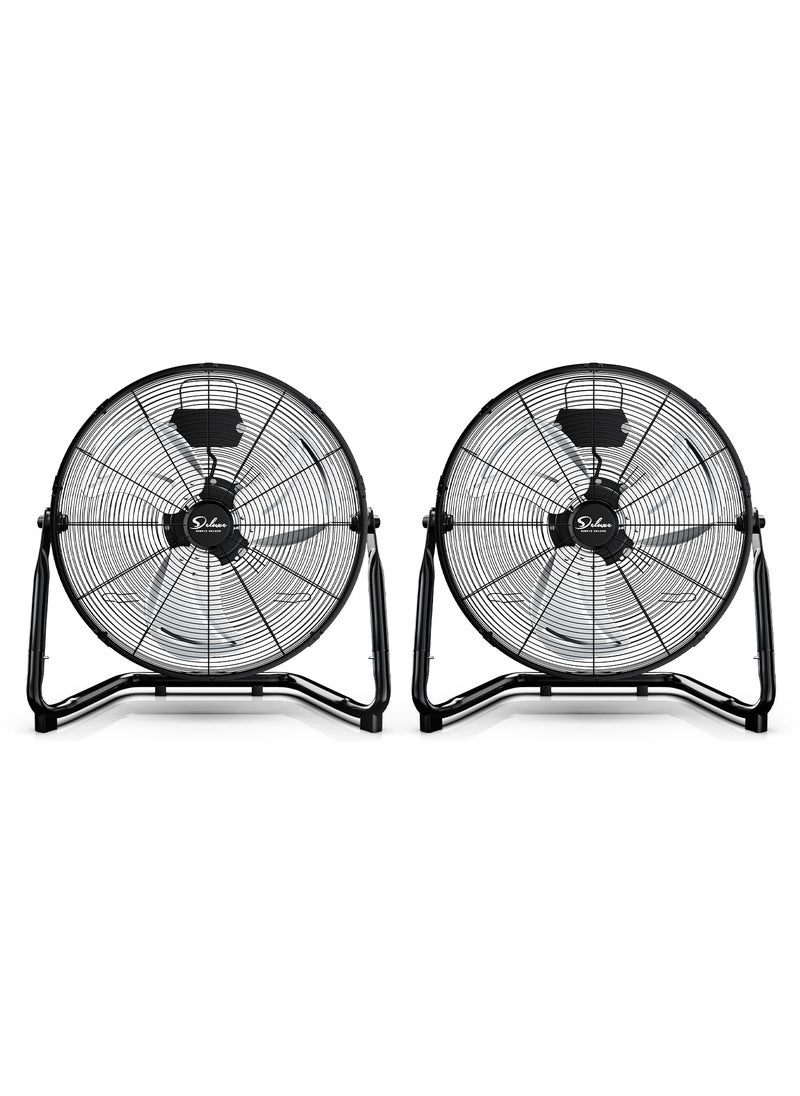 Simple Deluxe Simple Deluxe 20 Inch 3Speed High Velocity Heavy Duty Metal Industrial Floor Fans Quiet for Home Commercial ResidentialBlack 2 Pack 