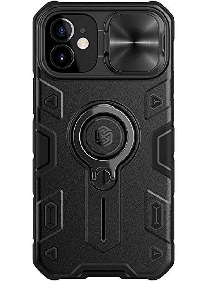 For iPhone 12 Mini Nillkin CamShield Armor metal Ring ShockProof Frame TPU Hard PC From Back Cover- Black