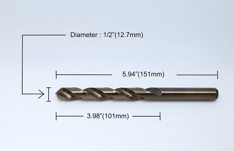 BEILI Tools HSS M35 Cobalt Twist Drill Bits, Pack of 5 (12.7mm, 1/2") - Image 3