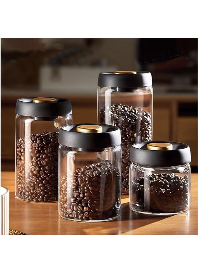 Hoasis Coffee Beans Glass Container With Air Valve 500ml Canister with Pump Vacuum Lids - Image 4