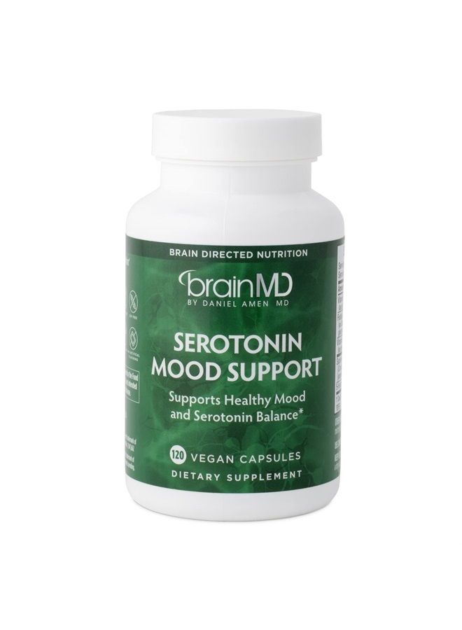 BRAINMD Dr Amen BrainMD Serotonin Mood Support - 120 Capsules - Supports Healthy Mood & Serotonin Balance - Gluten Free - 30 Servings  - Image 1