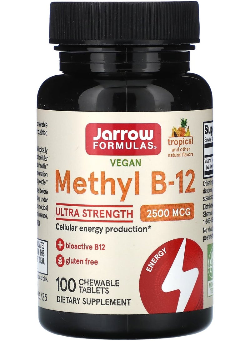 jarrow formulas Methyl B-12, Tropical, 2,500 mcg, 100 Chewable Tablets