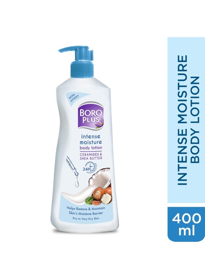 BoroPlus Intense Moisture Body Lotion | With Ceramides & Shea Butter | 24 hrs Moisturisation | For dry to very dry Skin | No Harmful Chemicals | 400ml - Image 2