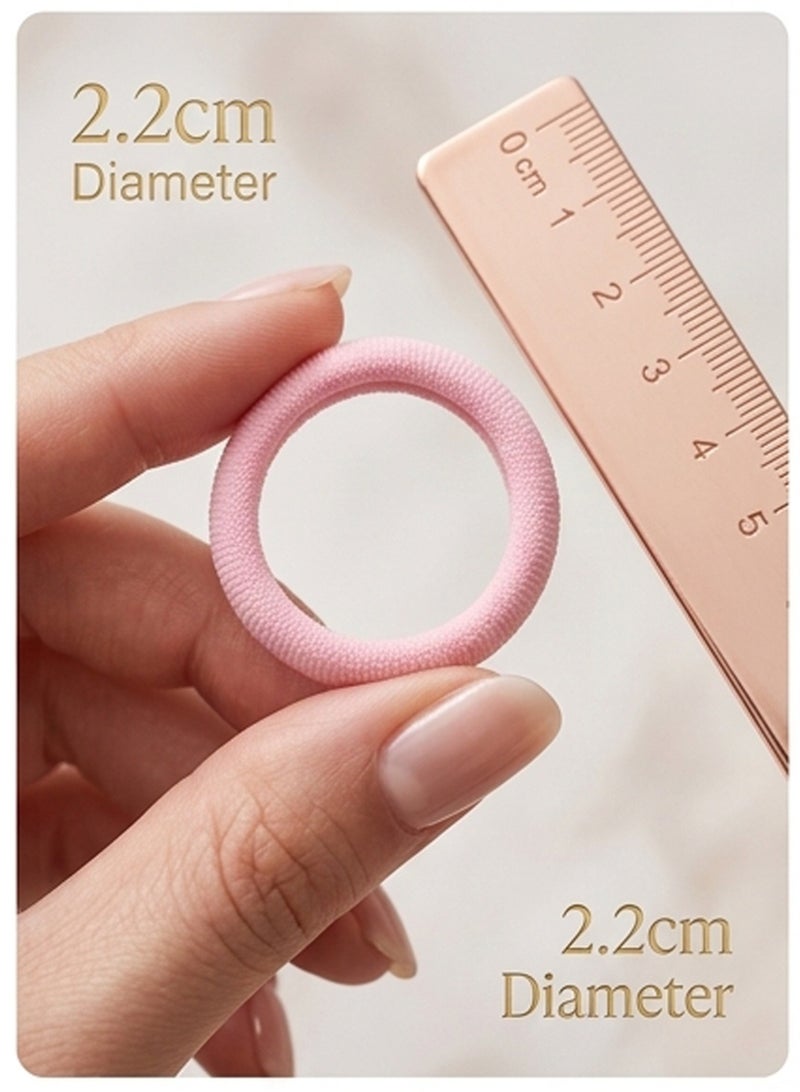 Lelet 50Pcs Nylon Toddler Hair Elastics Ponytail Holder Soft & Seamless Baby Hair Ties, Colorful Rubber Bands for Girls, Gentle on Hair, 2.2cm Diameter- Black White - Image 2